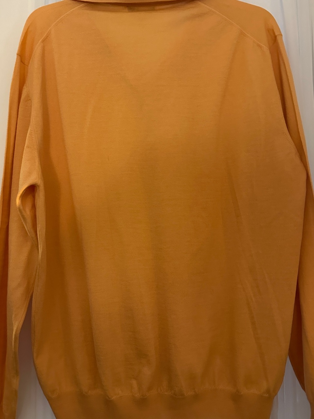 Brioni mens lambs wool polo style sweater with collar. soft melon. Size 54. - Picture 3 of 8